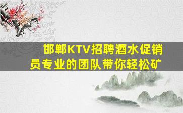 邯郸KTV招聘酒水促销员专业的团队带你轻松矿